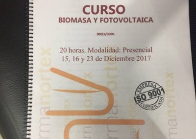 CURSO DE ENERGÍA RENOVABLE-BIOMASA Y FOTOVOLTAICA-DICIEMBRE 2017