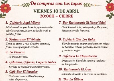 ARRANCA LA XV RUTA DE LA TAPA ESTE VIERNES , A LAS 20 HORAS
