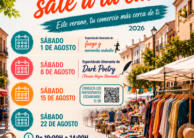 COMERCIO SALE A LA CALLE EN MORALEJA LOS SÁBADOS DE AGOSTO 2026